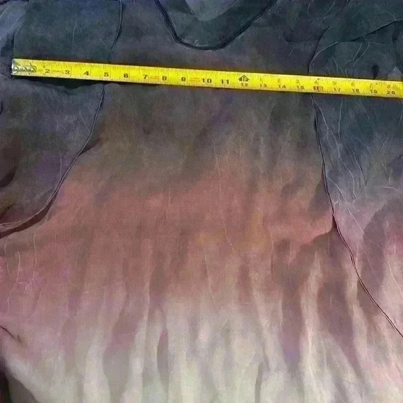 Anthropologie TRYB 100% Silk Dress XS Purple Ombré Color-way Oversized - Picture 9 of 10